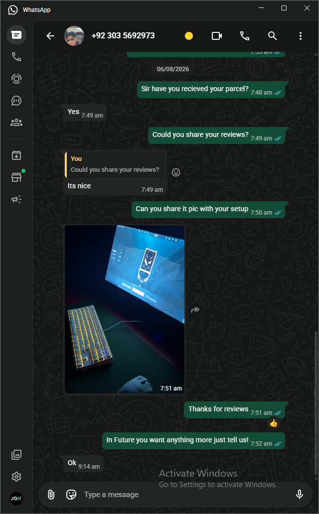 Customer review screenshot