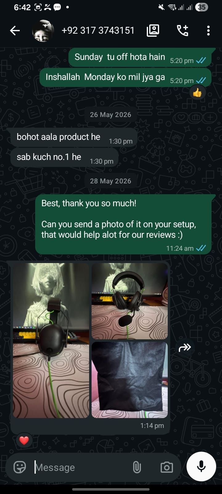 Customer review screenshot